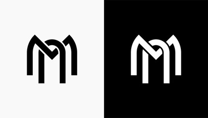 Initial Letter MN or M Logo Design Vector icon template