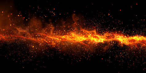 fire burning in the fireplace