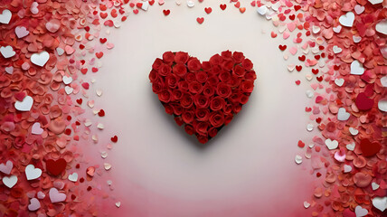 red hearts on a white background