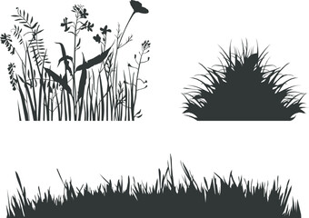 Vector Collection of Grass Silhouettes for Landscape Design
