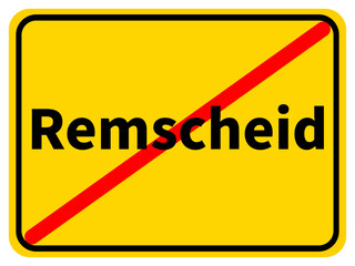 Illustration of a city exit sign for the city of Remscheid