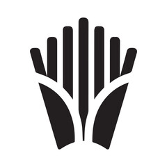 minimalist french fries icon with white background