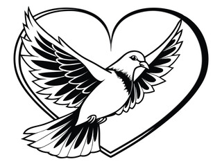 Obraz premium dove with heart