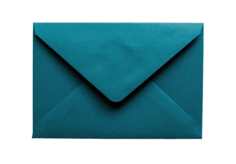 Teal envelope, closed, on black background