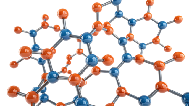 Molecular structure isolated on transparent background