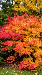 Autumnal foliage vibrant colors