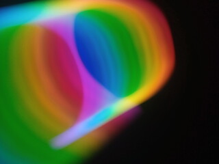 Obraz premium A multicolored abstract by moving strokes of light, creating bright, swirling streaks of rainbow-colored light on a dark background