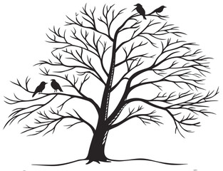 Obraz premium black and white tree