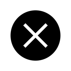 Illustration of a black cross mark icon