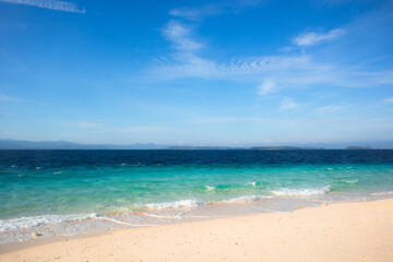 Tropical Beach With White Sand and Blue Sea
