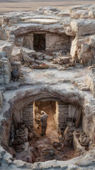 Discovering the Past: An Archeological Dig Site Unveils the Secrets Buried Beneath Our Feet, Bridging History and Modernity with Each Unearthed Artifact