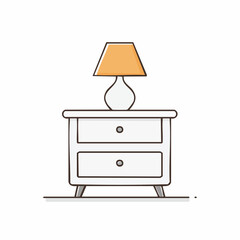 Nachttisch mit Lampe – einfache Linien