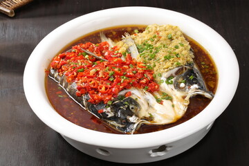 Chinese cuisine, Cantonese cuisine, double pepper fish head