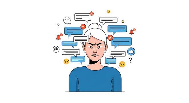 Digital Distraction and Annoyance &ndash; Vector Concept