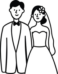 bride and groom vector illustration