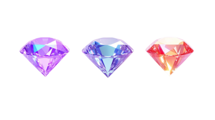 3D diamond icon and jewelry gemstone logo on white background
