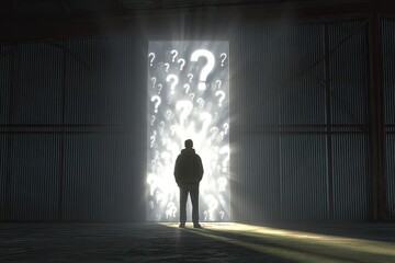 Shadow Figure at Portal of Questions