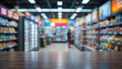 Obraz premium a blurred minimarket