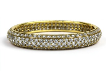Gold Bangle with Diamonds