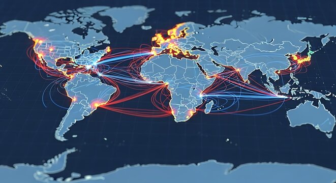 Global heatmap of tariff-related shipping impact