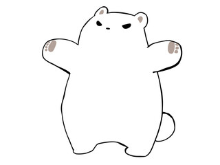 しろくま 両手を広げる