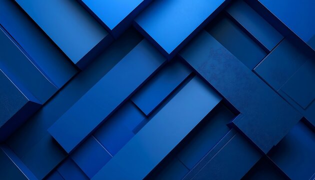 an abstract geometric pattern of overlapping blue rectangles and squares, creating a sense of depth and texture.