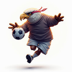 Naklejka premium personaje, canguro, futbol, soccer, ave, aguilas, vector, dibujos animados, ilustración, animal, buhos, administrar, naturaleza, azores