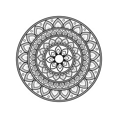 Intricate Black and White Mandala Vector

