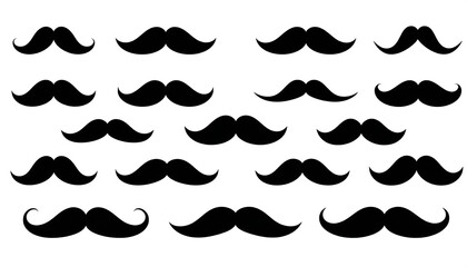 Collection of various mustache shapes