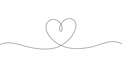 Continious line art Minimalist Heart Line Drawing &ndash; Elegant Continuous Line Art Symbolizing Love and Connection