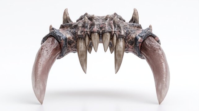 A 3D-rendered monster fangs on a white background