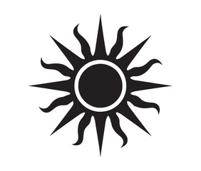 Sun symbol silhouette vector