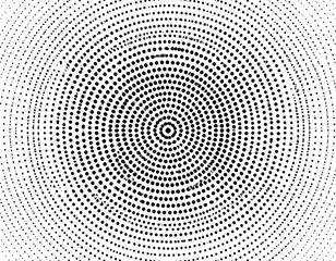 Halftone style symmetrical round frame pattern design
4