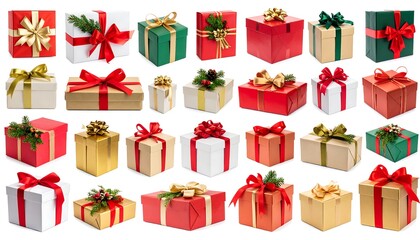 Collection of wrapped Christmas presents