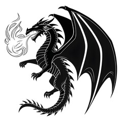 black and white dragon tattoo 