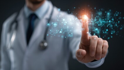 Doctor interacts with digital medical data (1)