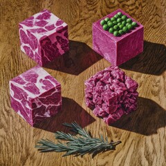 Cubes of Food