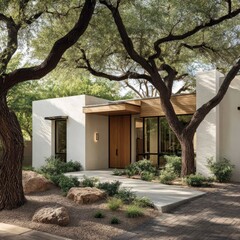 Modern Home with Trees