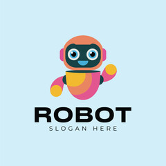Vibrant robot, unique logo, Robot vector, modern, Unique robot logo