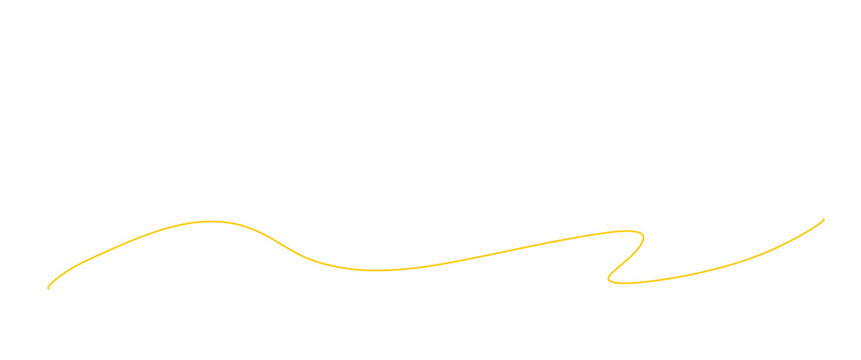 細い黄色のなめらかな流線装飾素材