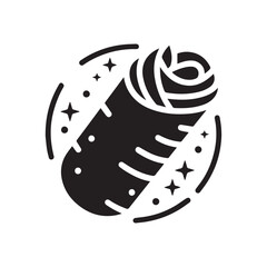 minimalist burrito food logo with white background