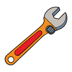 An adjustable wrench with a movable jaw fits various bolt sizes. Durable, versatile, and essential for tightening or loosening nuts in plumbing, automotive, or DIY tasks.
