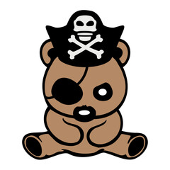 Evil Bear Pirate Crew Captain Sailer Buccaneer Sailing