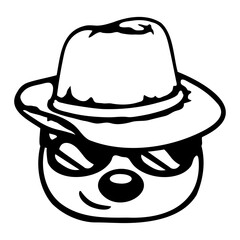 Bear Teddy Sunglasses Cool Hat Gangster Smile Bad