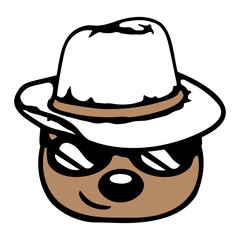 Bear Teddy Sunglasses Cool Hat Gangster Smile Bad