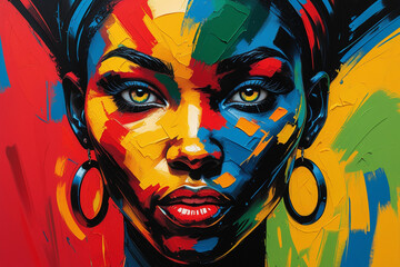 Colorful Abstract Female Face Composition &ndash; Creative Digital Art Design