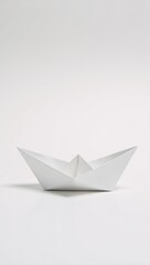 An origami paper ship and boat on a white background