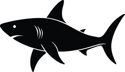 Obraz premium Great white shark silhouette isolated on transparent background
