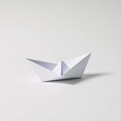 Cool origami paper ship and boat on a white background