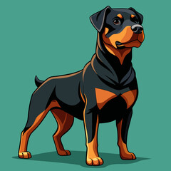 vector illustration of a rottweiler dog